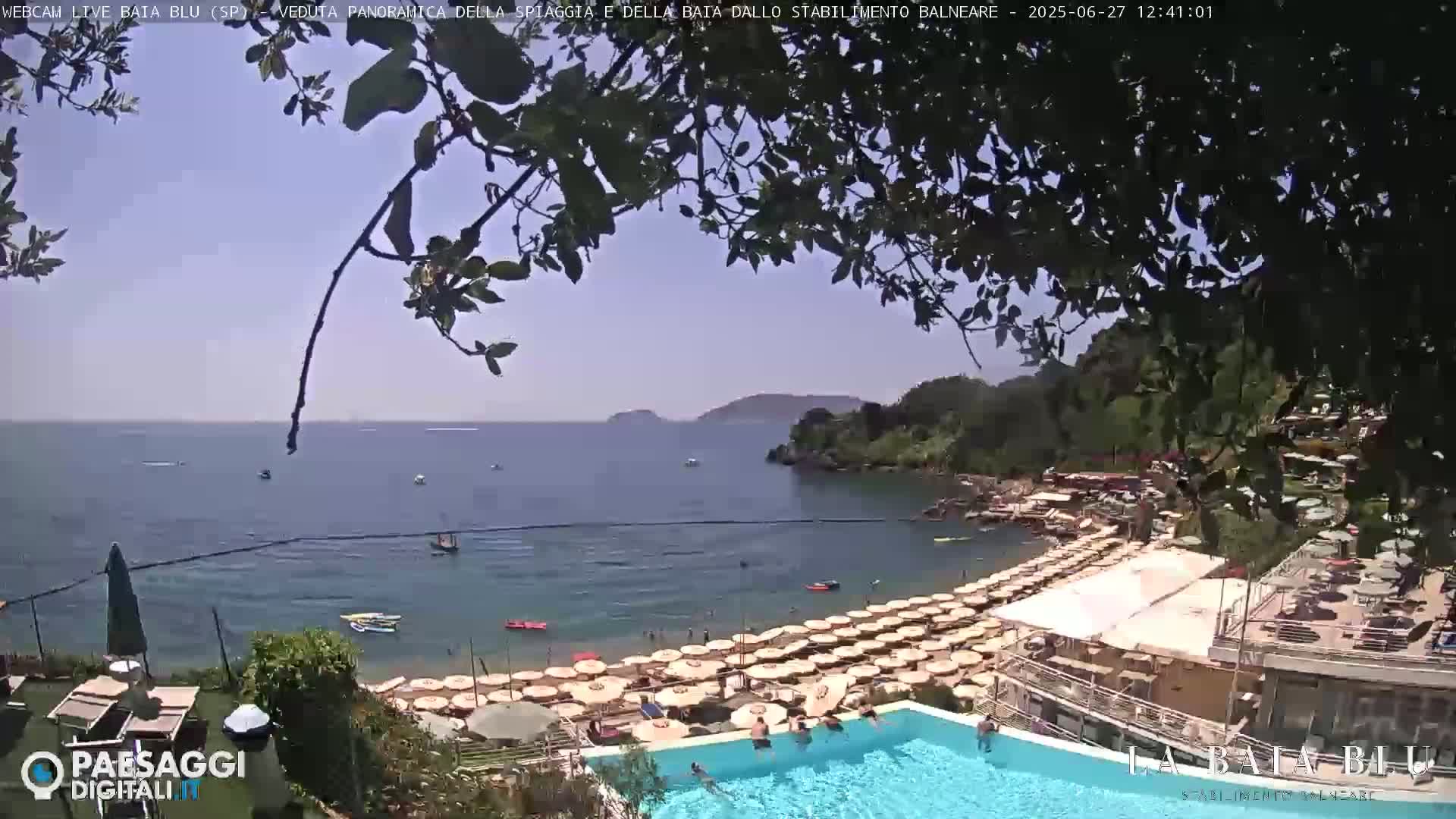 Baia Blu Beach live Cam - La Spezia, Liguria, Italy