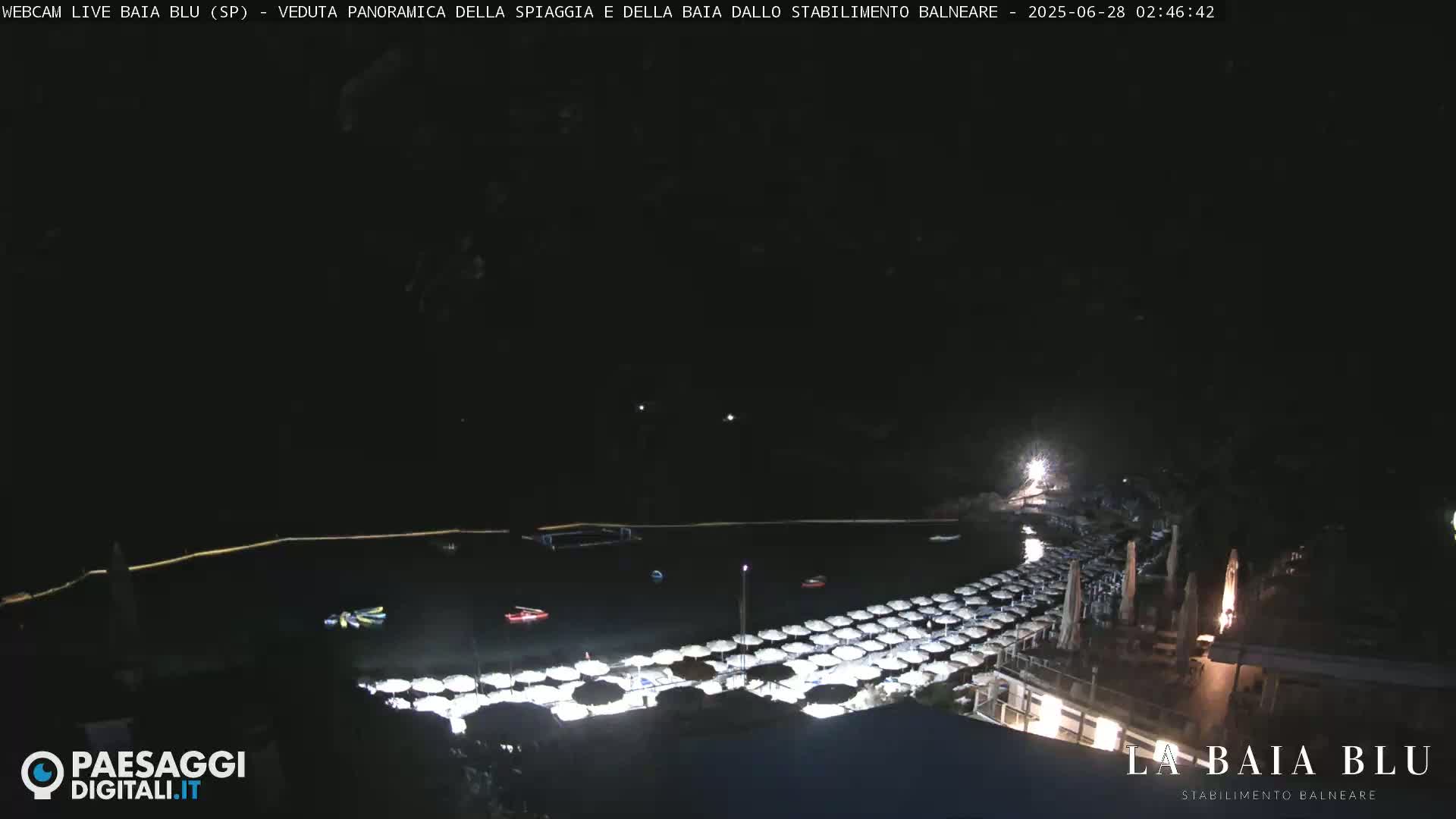 Baia Blu Beach live Cam - La Spezia, Liguria, Italy