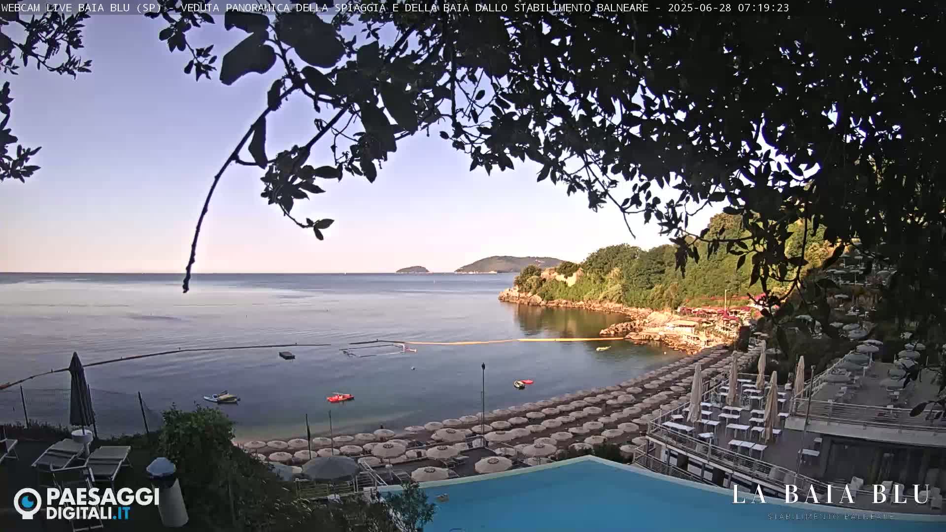 Baia Blu Beach live Cam - La Spezia, Liguria, Italy