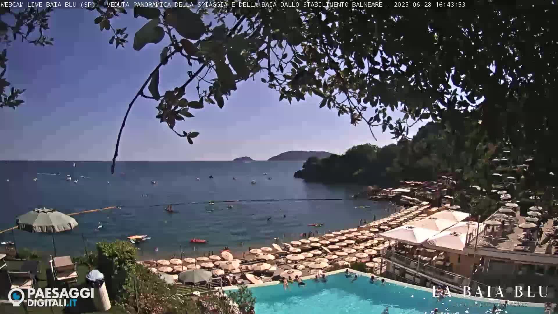 Baia Blu Beach live Cam - La Spezia, Liguria, Italy