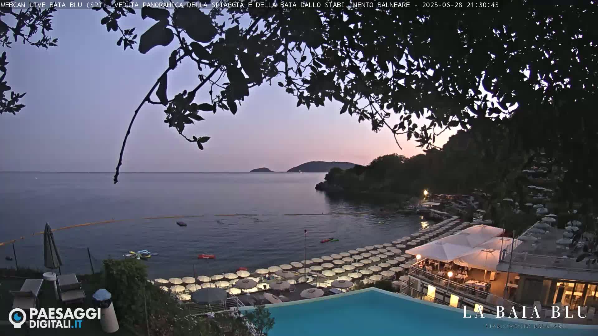 Baia Blu Beach live Cam - La Spezia, Liguria, Italy