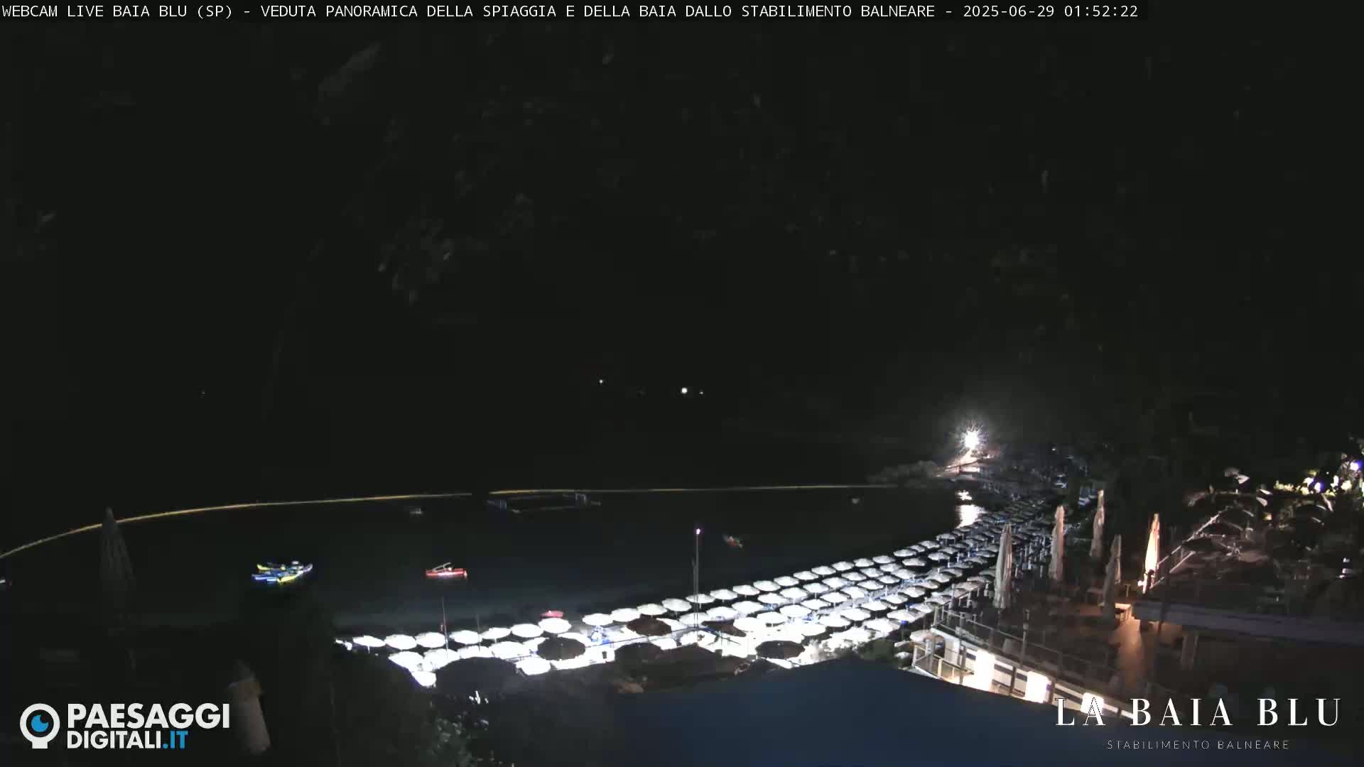 Baia Blu Beach live Cam - La Spezia, Liguria, Italy