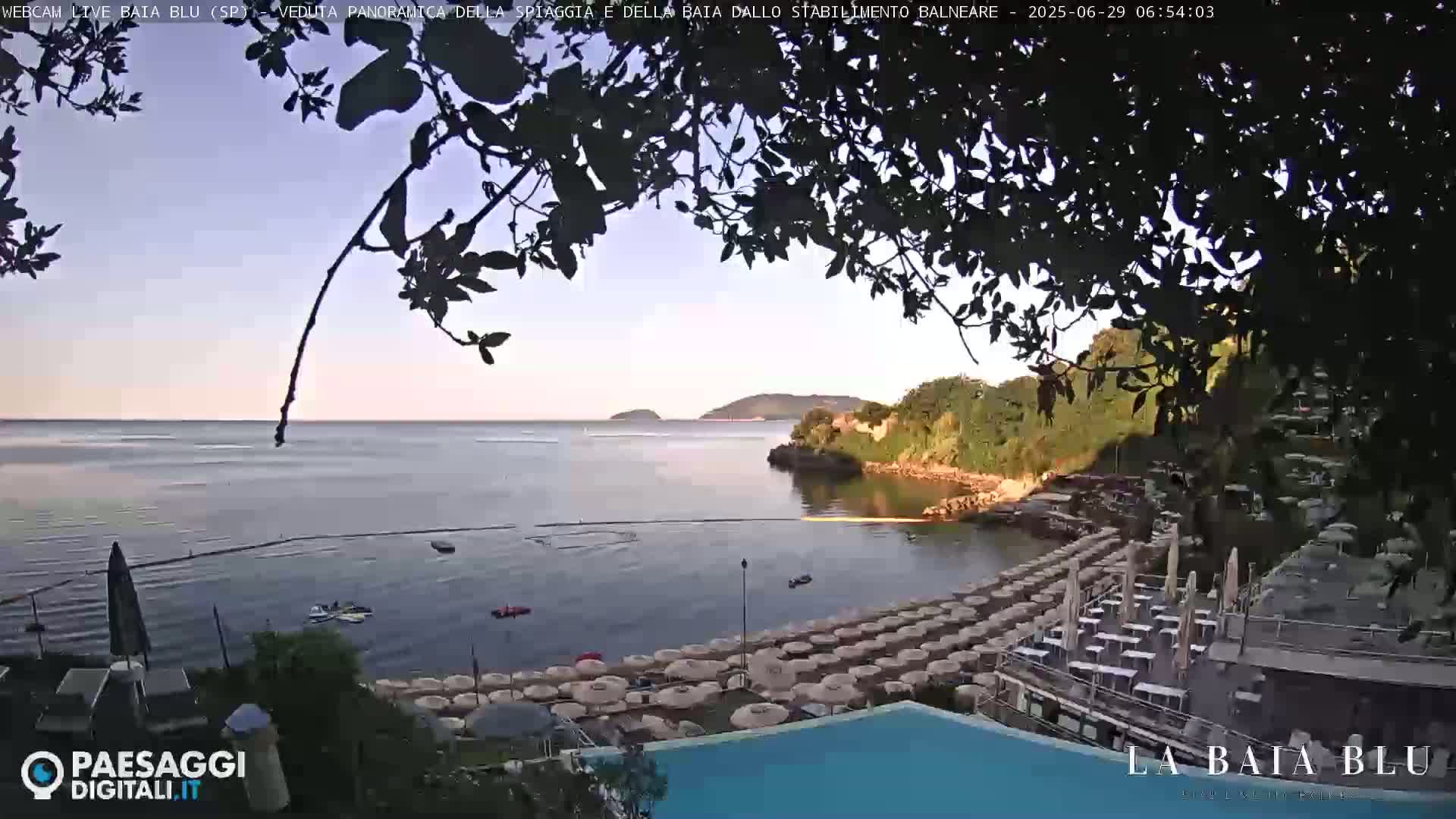 Baia Blu Beach live Cam - La Spezia, Liguria, Italy