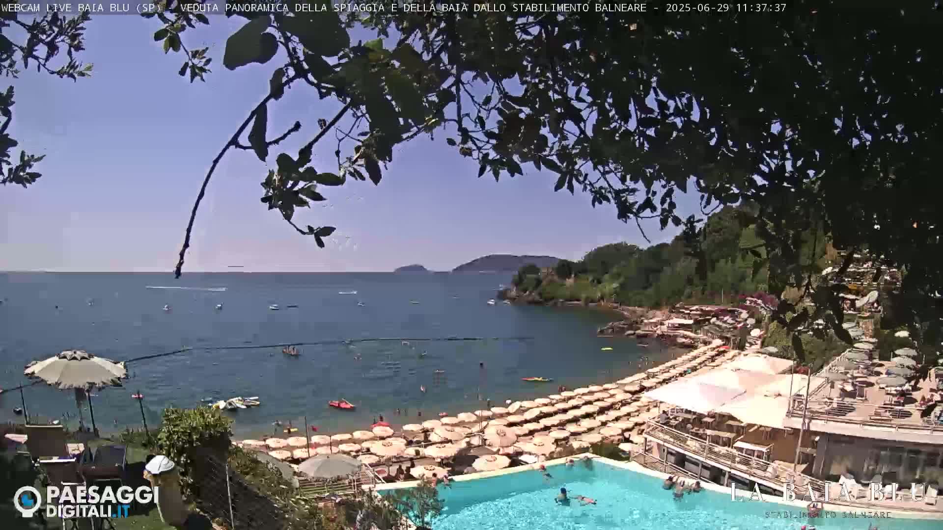 Baia Blu Beach live Cam - La Spezia, Liguria, Italy