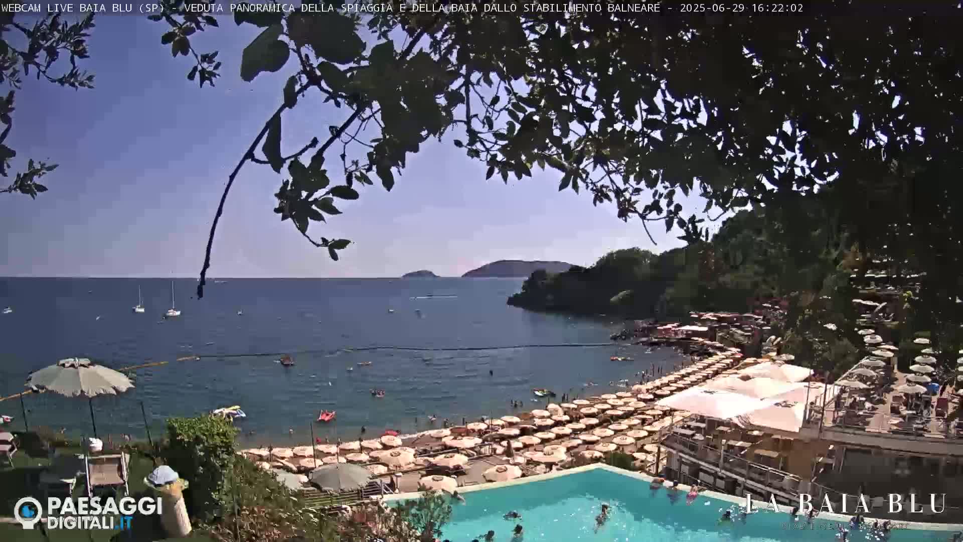 Baia Blu Beach live Cam - La Spezia, Liguria, Italy