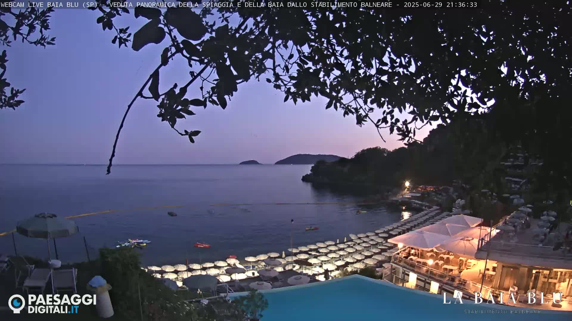 Baia Blu Beach live Cam - La Spezia, Liguria, Italy