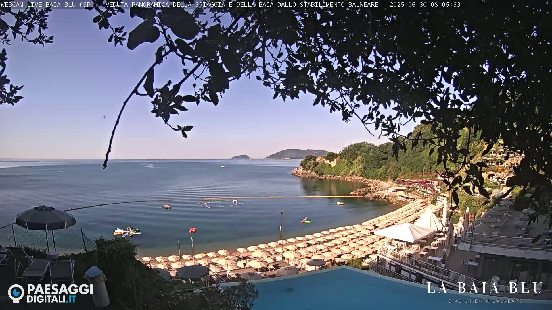 Baia Blu Beach live Cam - La Spezia, Liguria, Italy