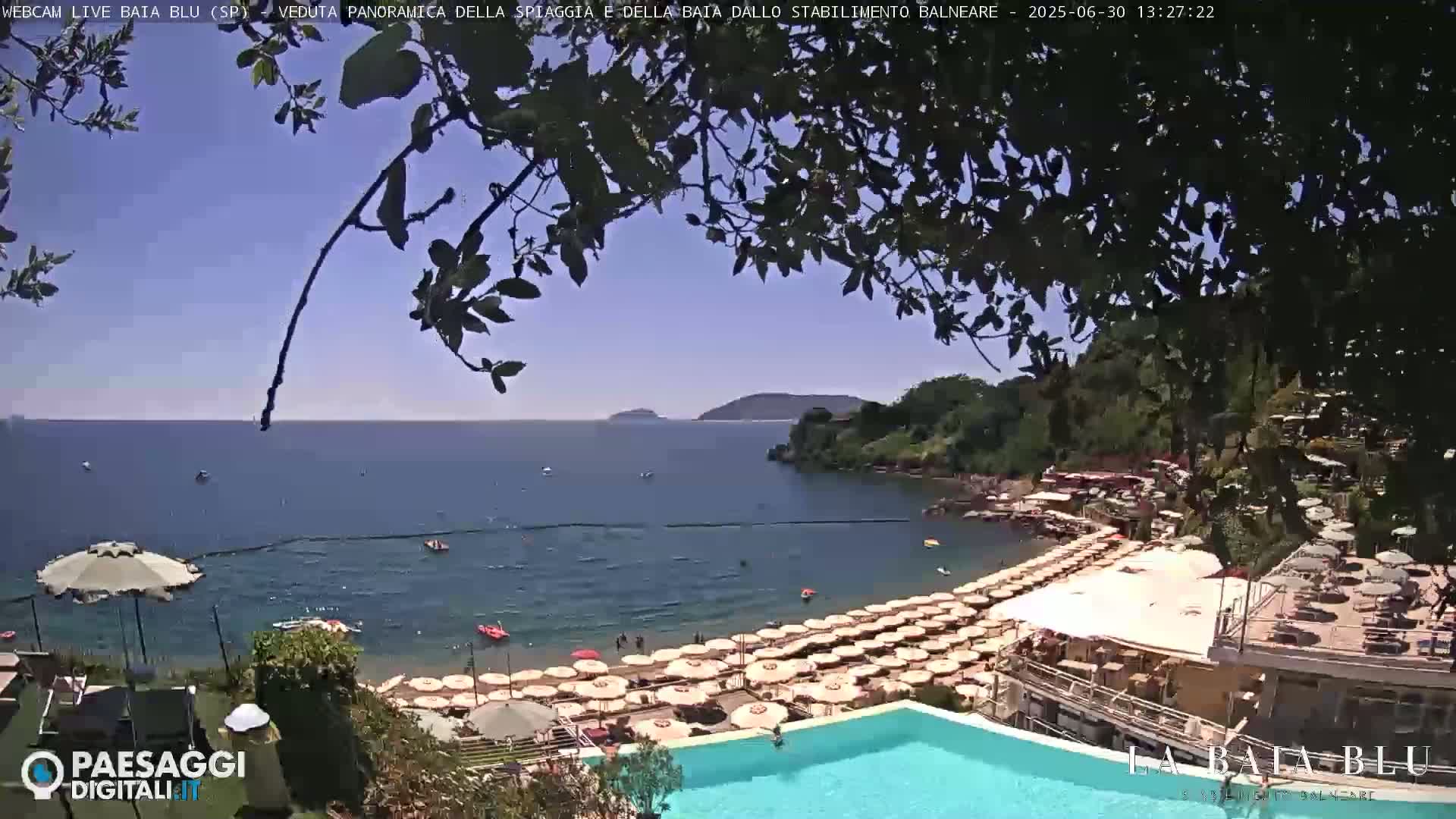 Baia Blu Beach live Cam - La Spezia, Liguria, Italy