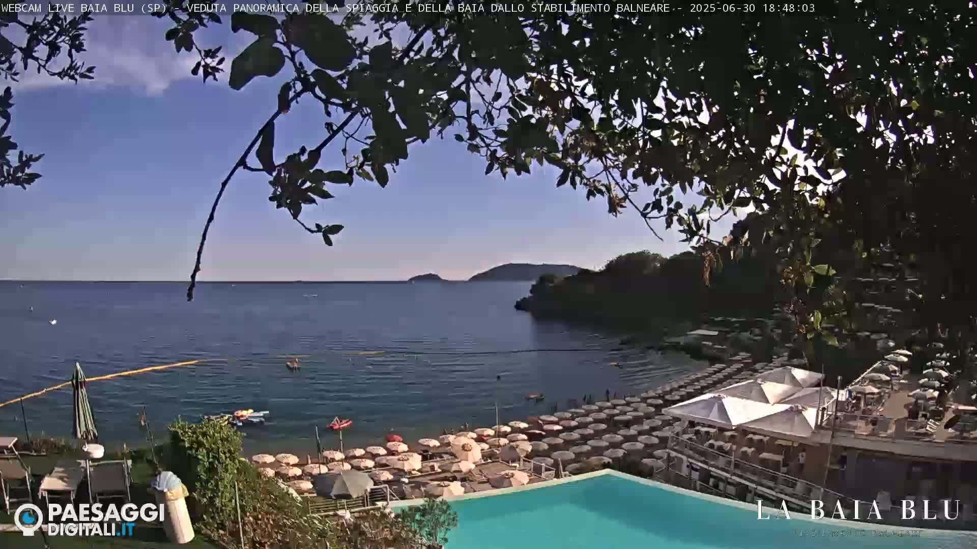 Baia Blu Beach live Cam - La Spezia, Liguria, Italy