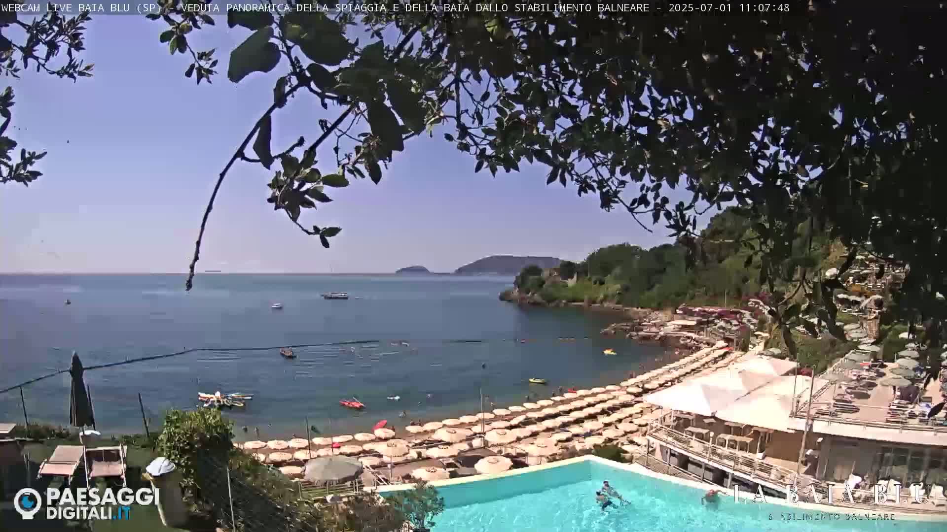 Baia Blu Beach live Cam - La Spezia, Liguria, Italy