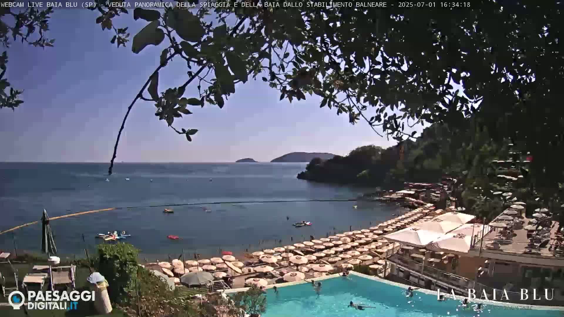 Baia Blu Beach live Cam - La Spezia, Liguria, Italy