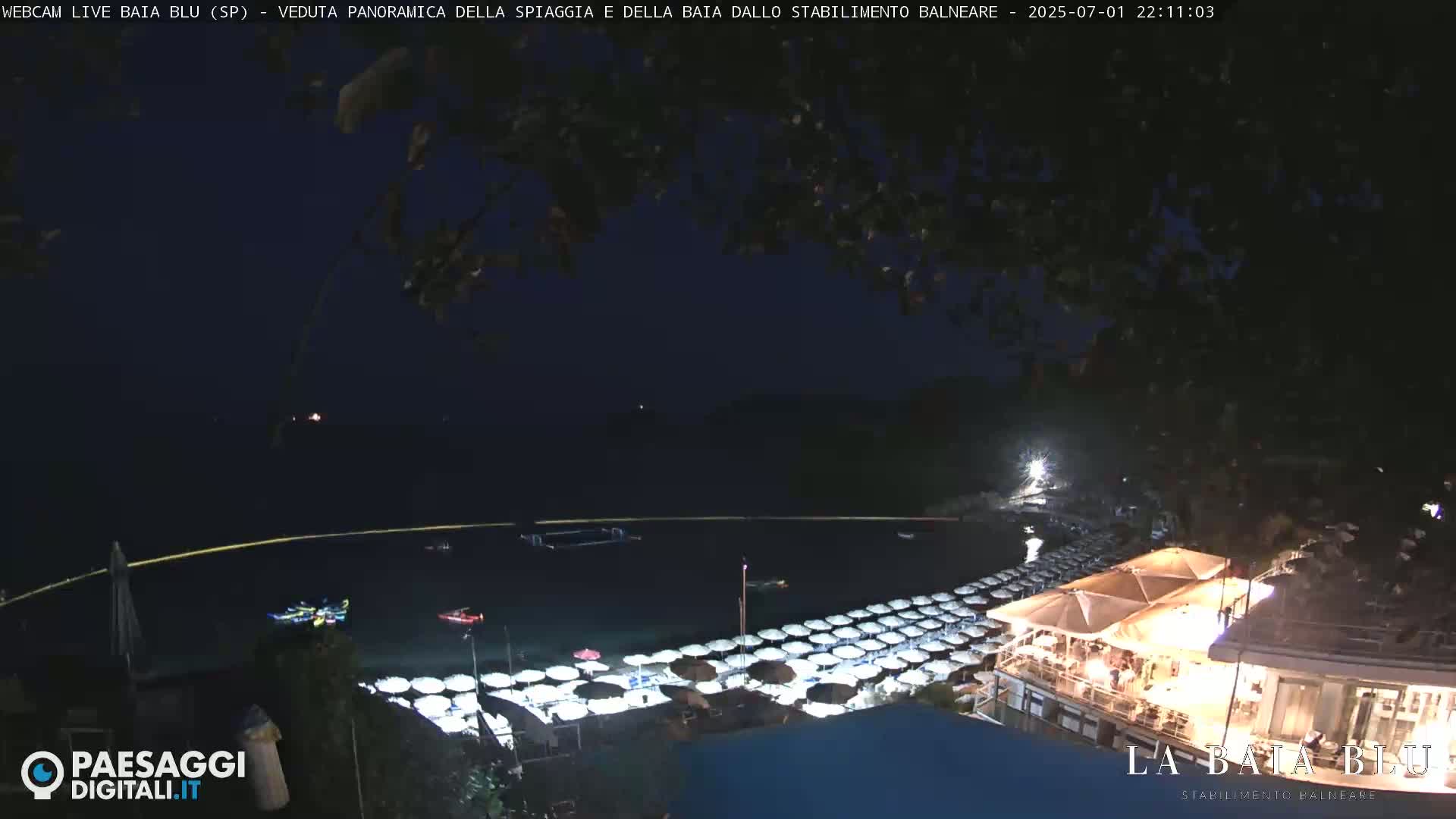 Baia Blu Beach live Cam - La Spezia, Liguria, Italy
