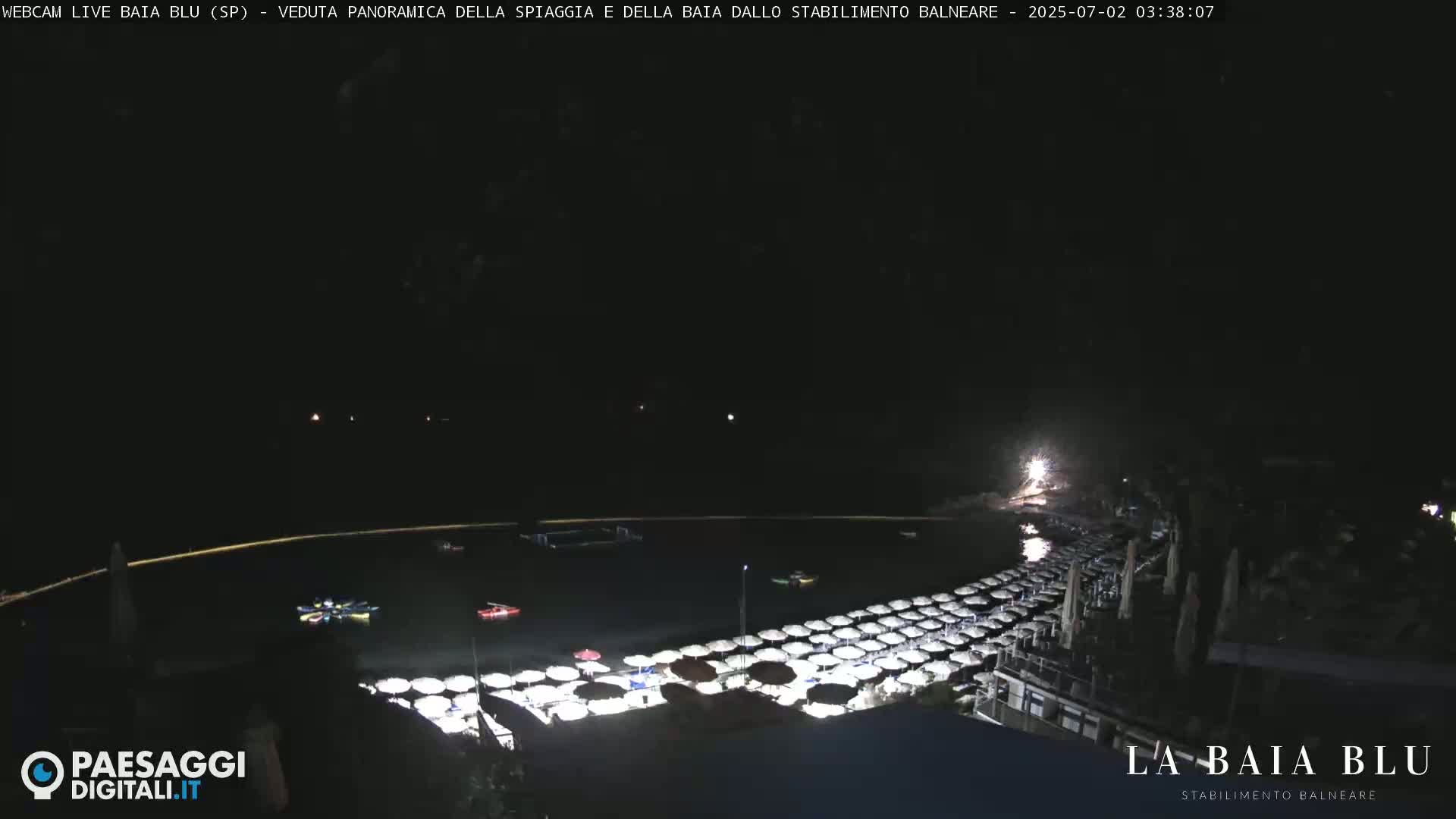 Baia Blu Beach live Cam - La Spezia, Liguria, Italy