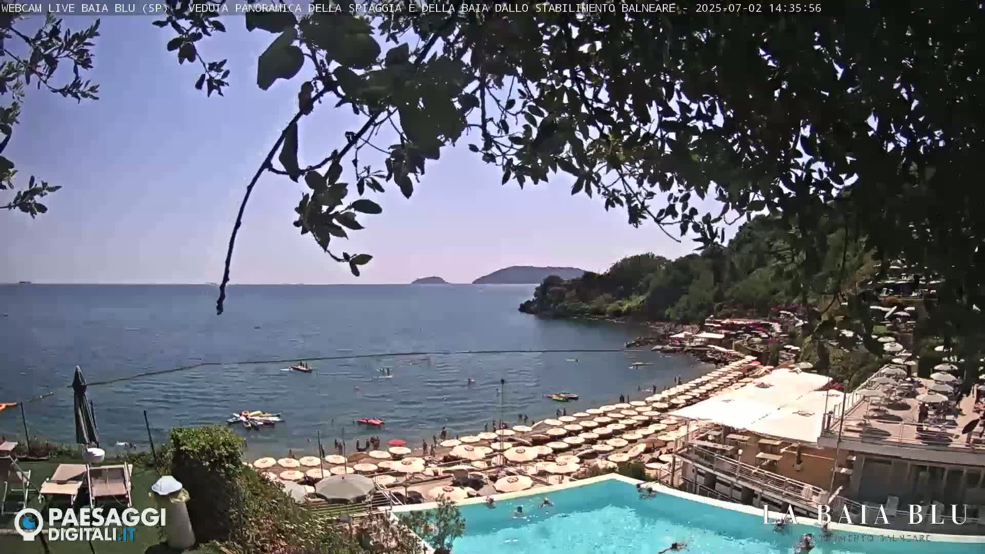 Baia Blu Beach live Cam - La Spezia, Liguria, Italy