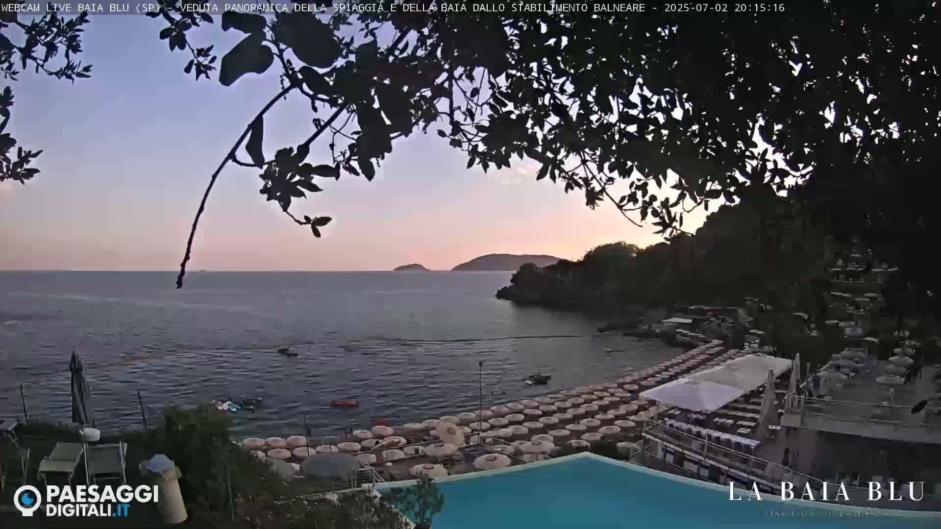 Baia Blu Beach live Cam - La Spezia, Liguria, Italy
