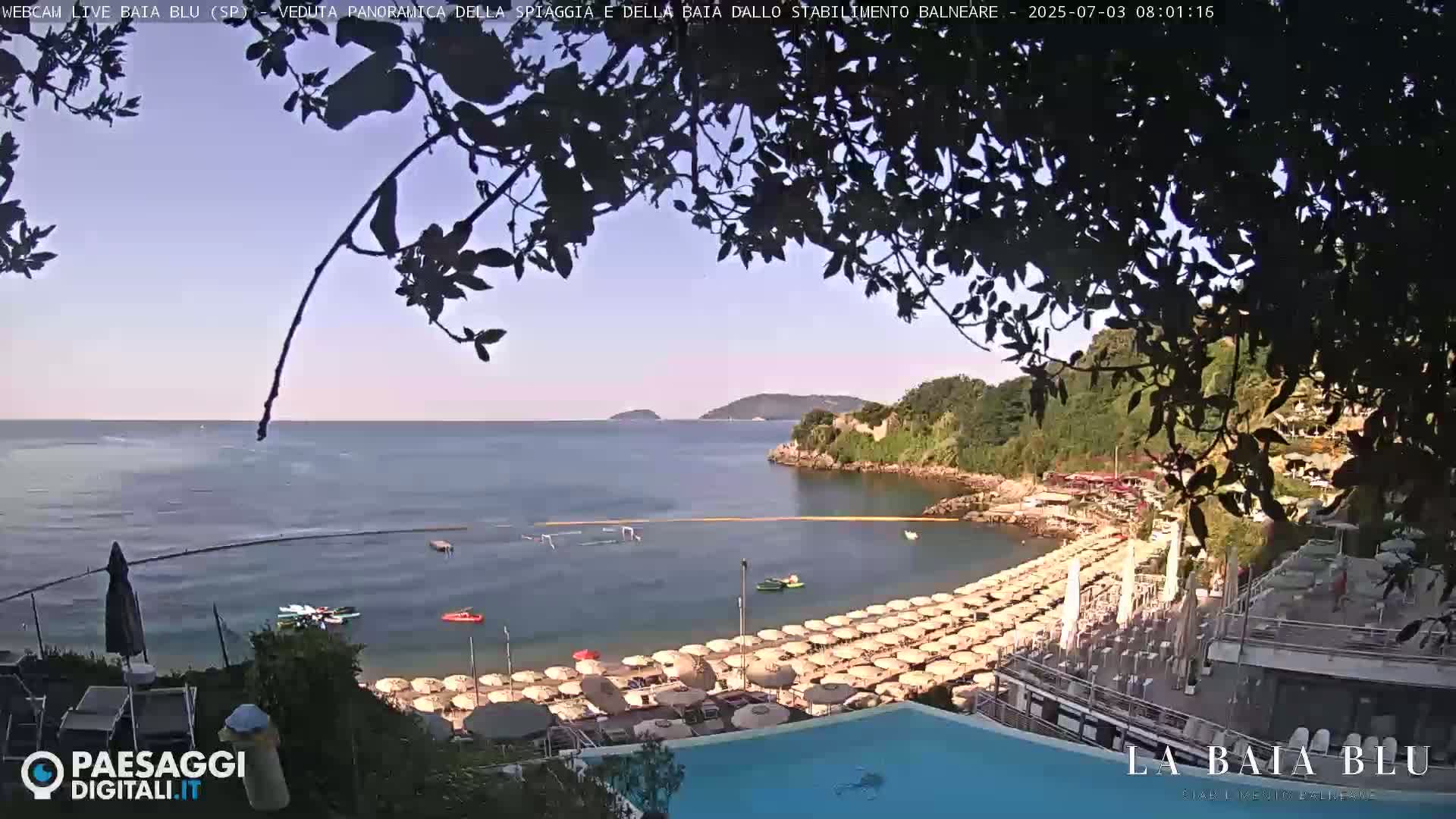 Baia Blu Beach live Cam - La Spezia, Liguria, Italy