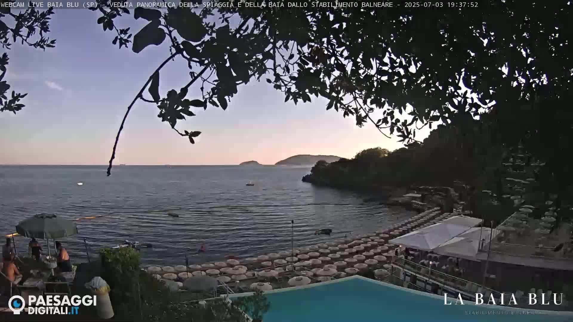 Baia Blu Beach live Cam - La Spezia, Liguria, Italy