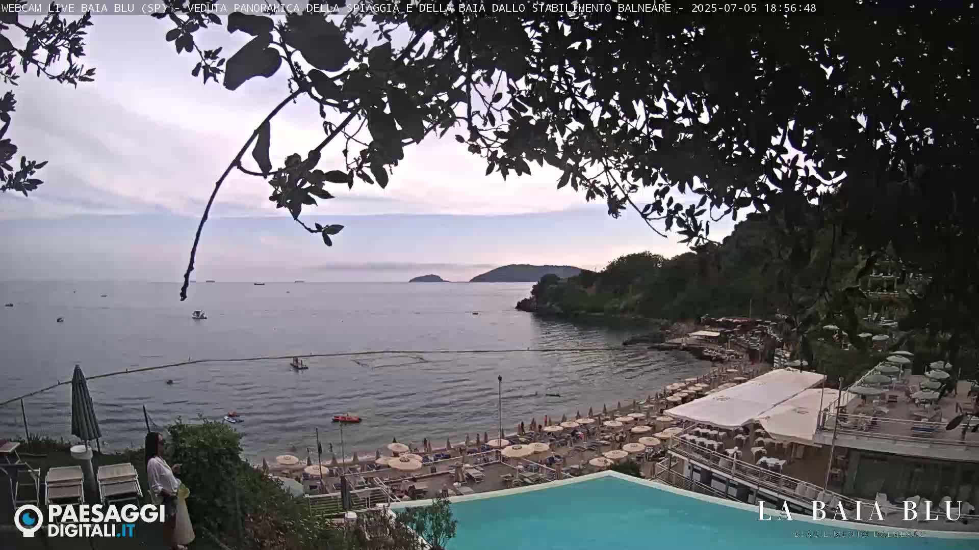 Baia Blu Beach live Cam - La Spezia, Liguria, Italy