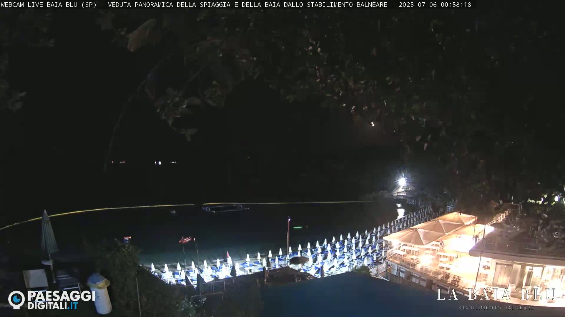 Baia Blu Beach live Cam - La Spezia, Liguria, Italy