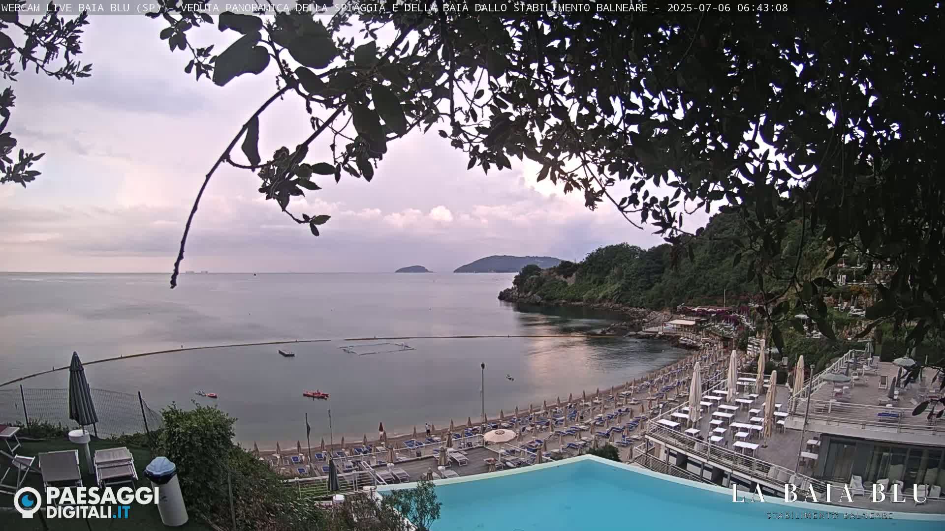 Baia Blu Beach live Cam - La Spezia, Liguria, Italy