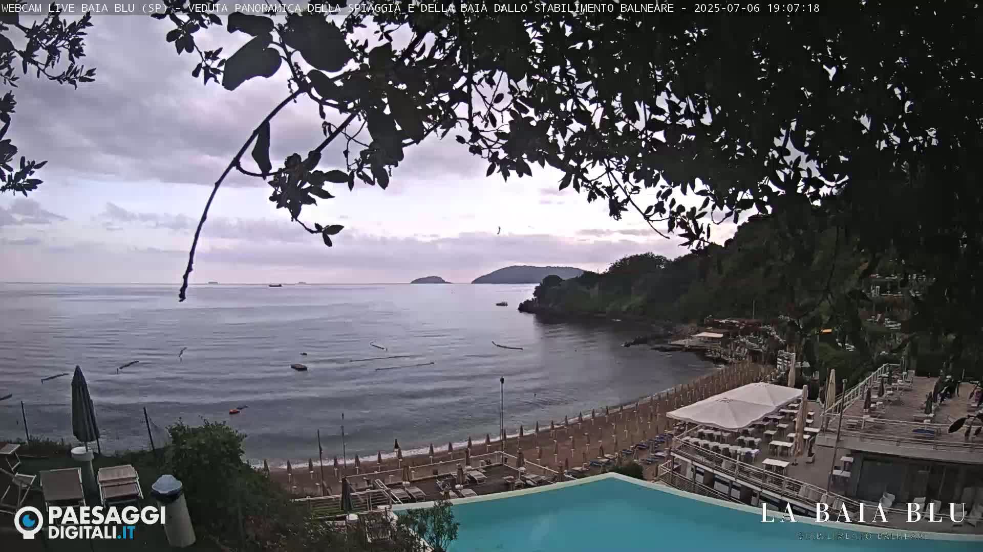 Baia Blu Beach live Cam - La Spezia, Liguria, Italy