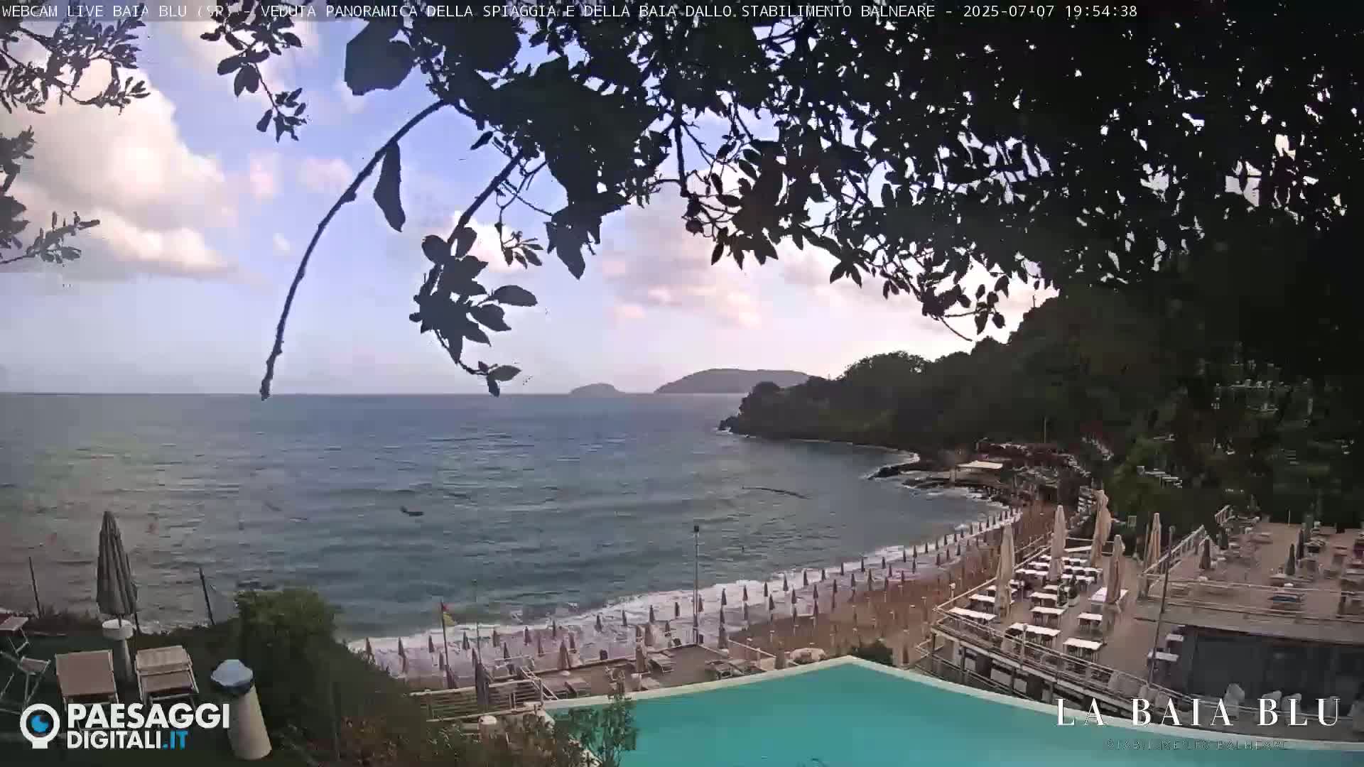 Baia Blu Beach live Cam - La Spezia, Liguria, Italy