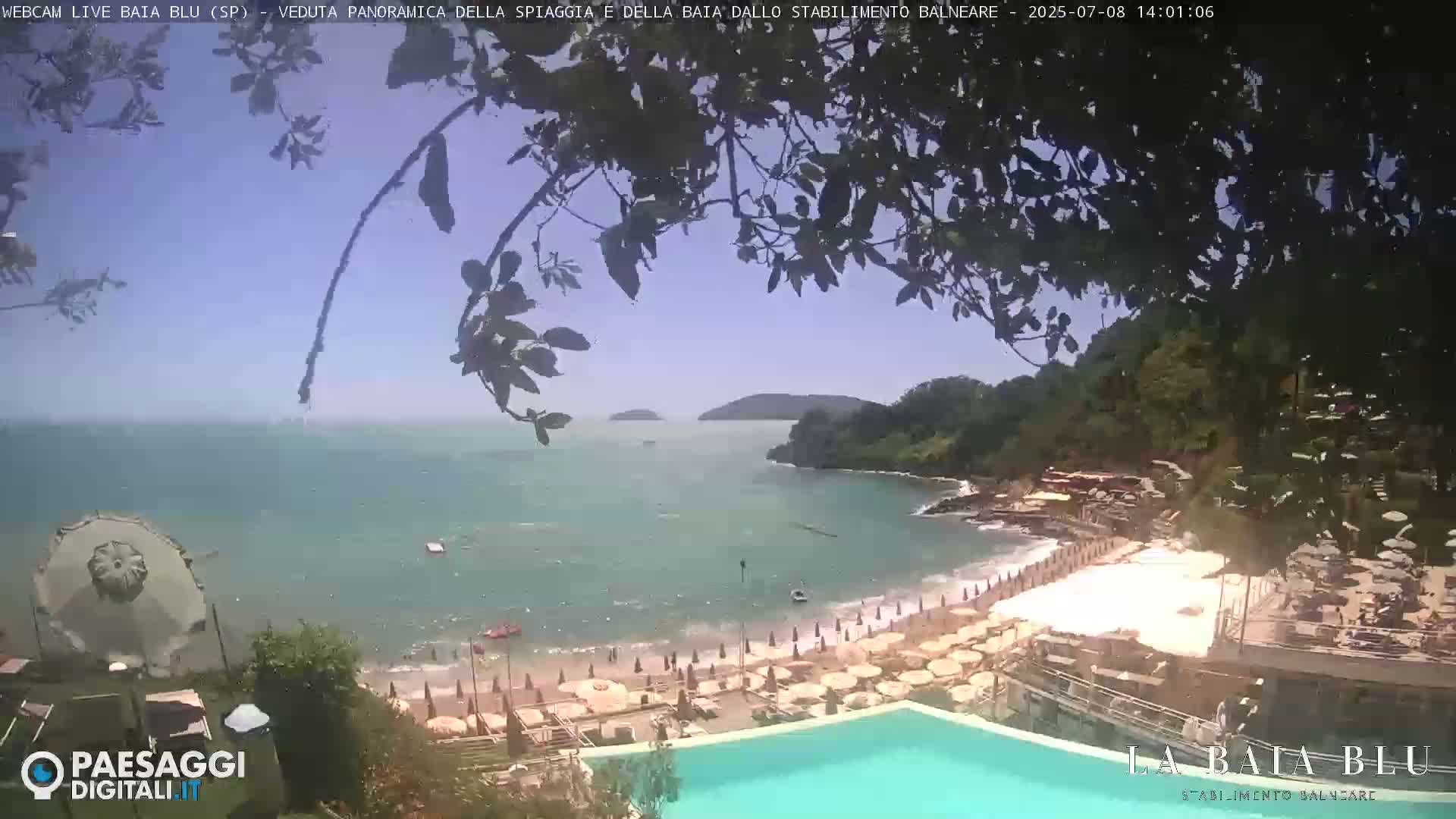 Baia Blu Beach live Cam - La Spezia, Liguria, Italy