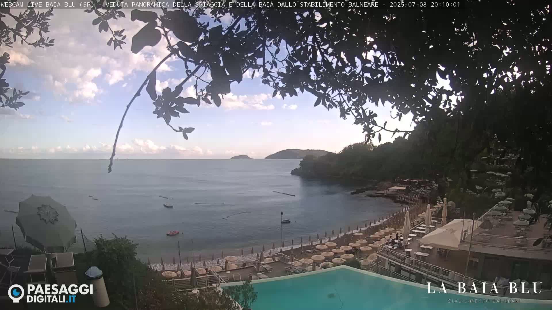 Baia Blu Beach live Cam - La Spezia, Liguria, Italy