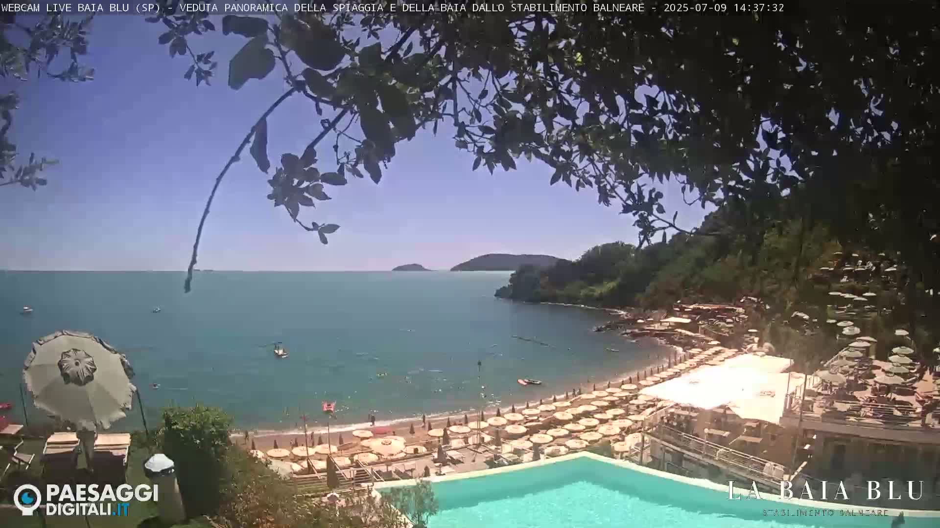 Baia Blu Beach live Cam - La Spezia, Liguria, Italy
