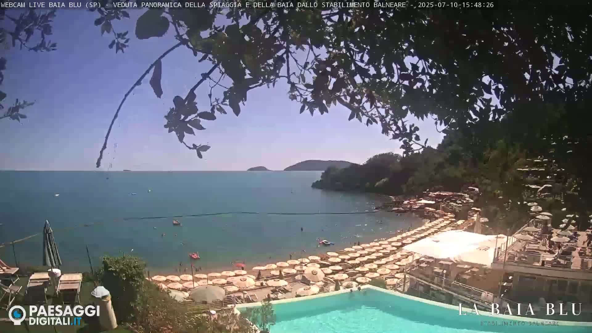 Baia Blu Beach live Cam - La Spezia, Liguria, Italy