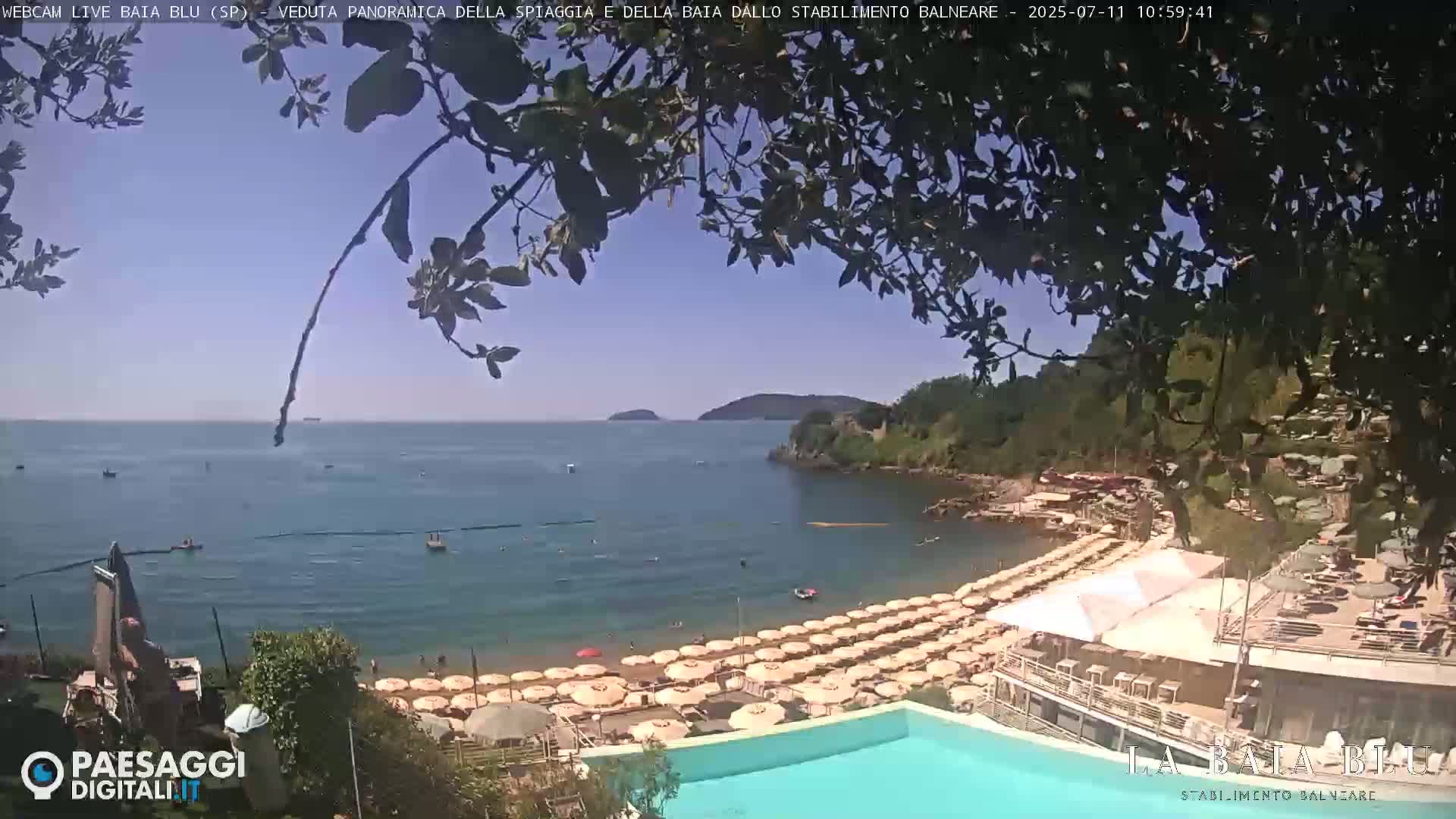 Baia Blu Beach live Cam - La Spezia, Liguria, Italy