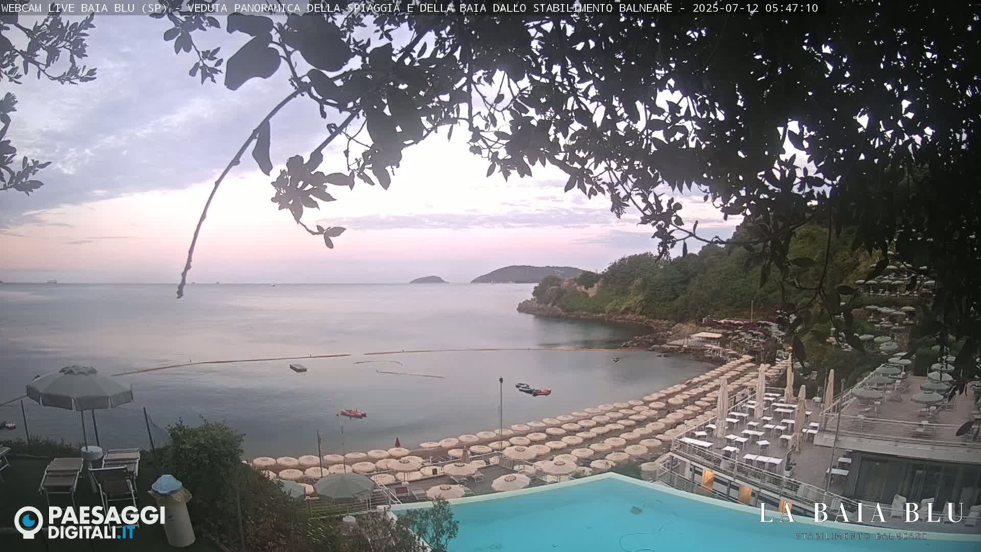 Baia Blu Beach live Cam - La Spezia, Liguria, Italy