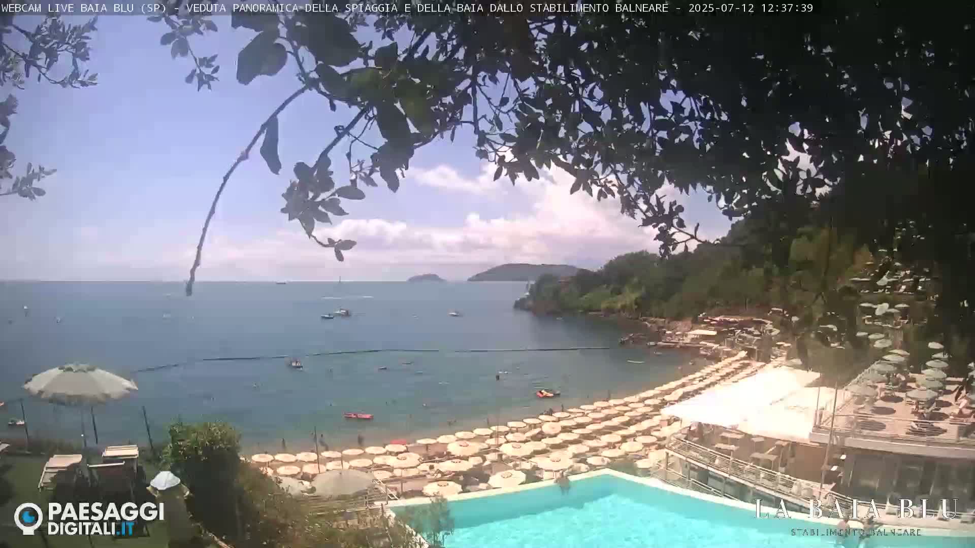 Baia Blu Beach live Cam - La Spezia, Liguria, Italy