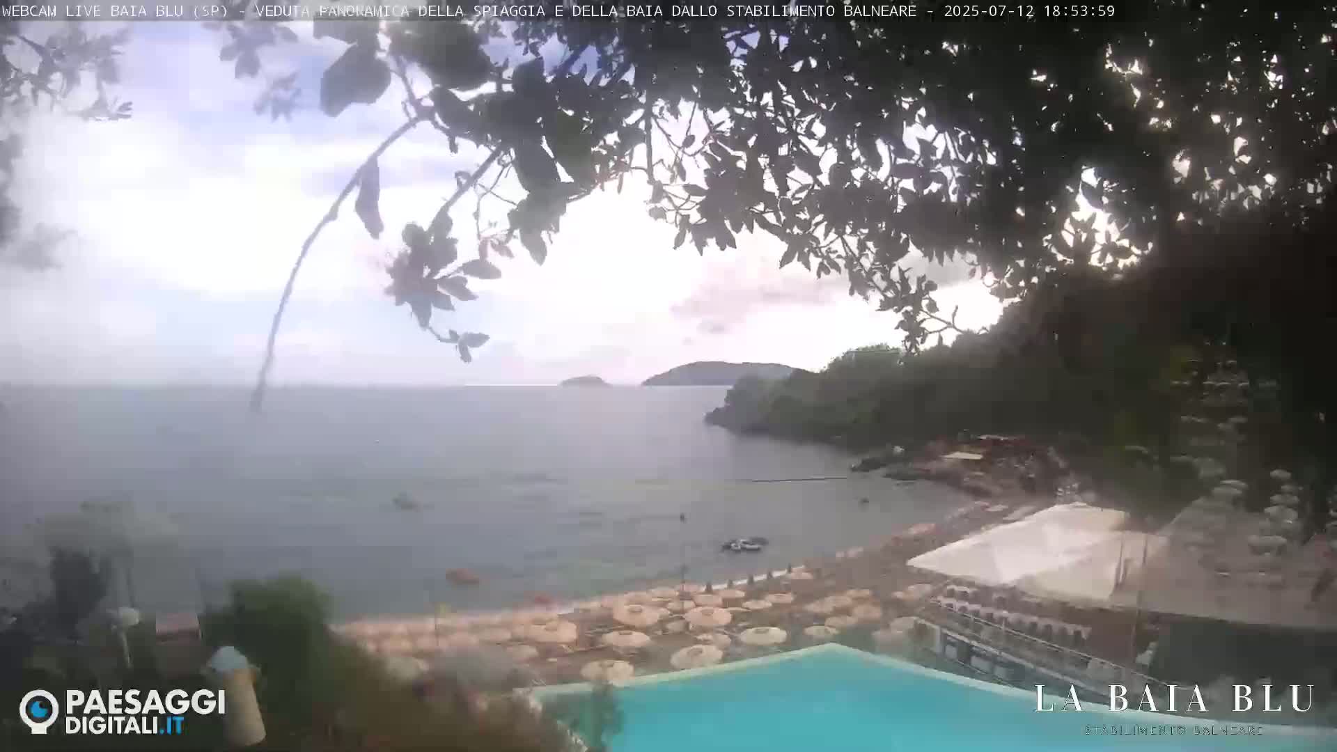 Baia Blu Beach live Cam - La Spezia, Liguria, Italy