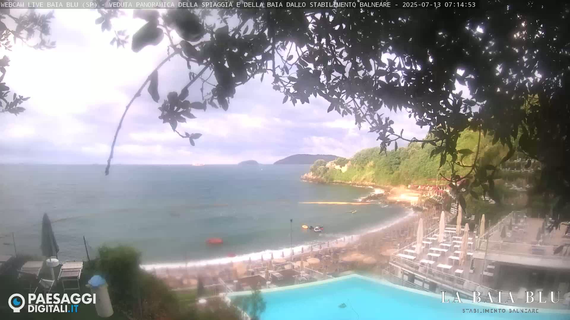 Baia Blu Beach live Cam - La Spezia, Liguria, Italy