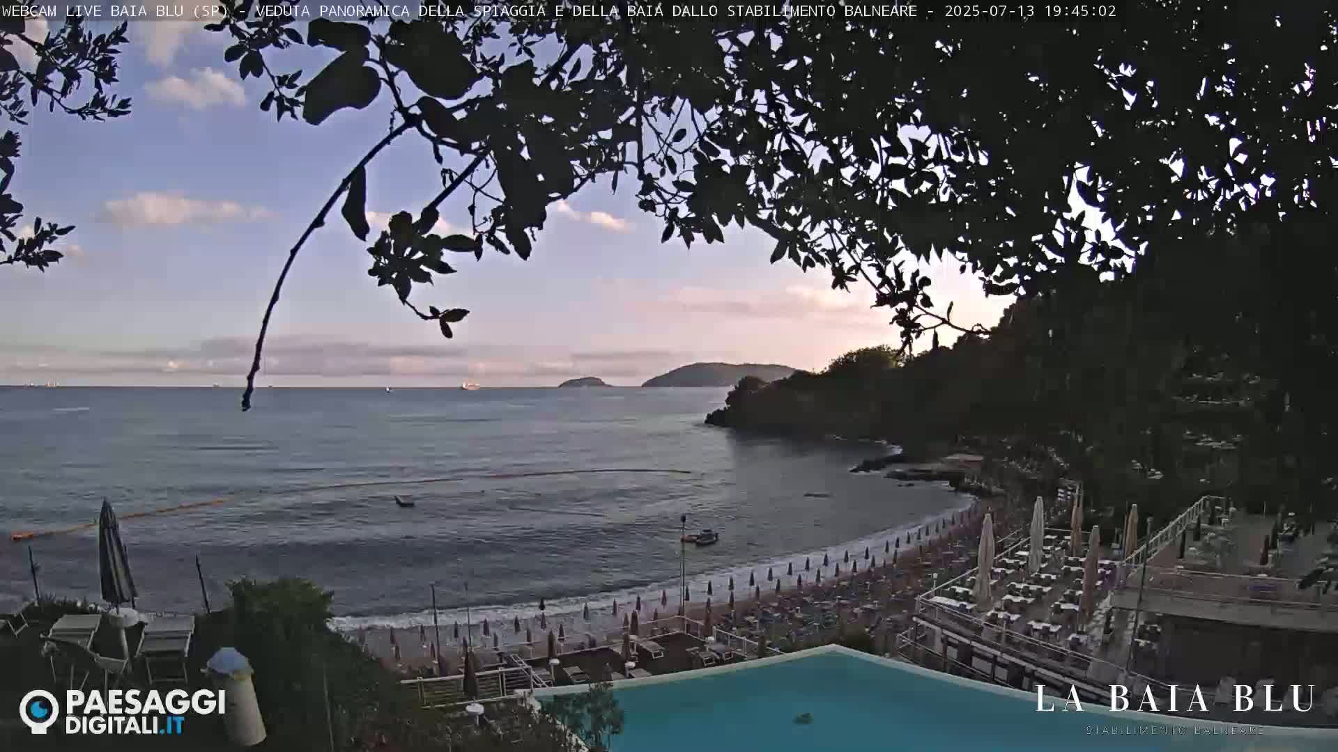 Baia Blu Beach live Cam - La Spezia, Liguria, Italy