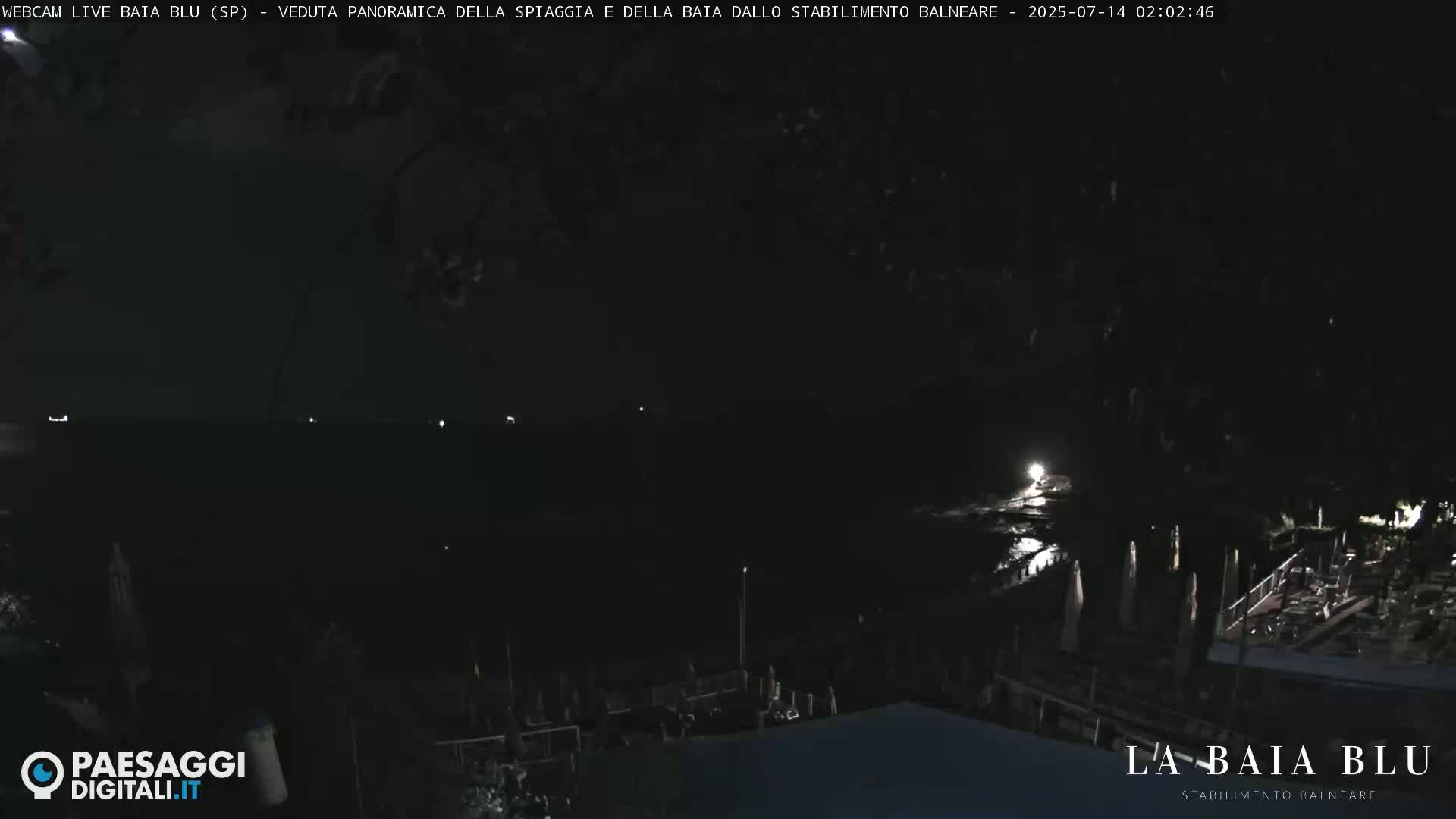 Baia Blu Beach live Cam - La Spezia, Liguria, Italy