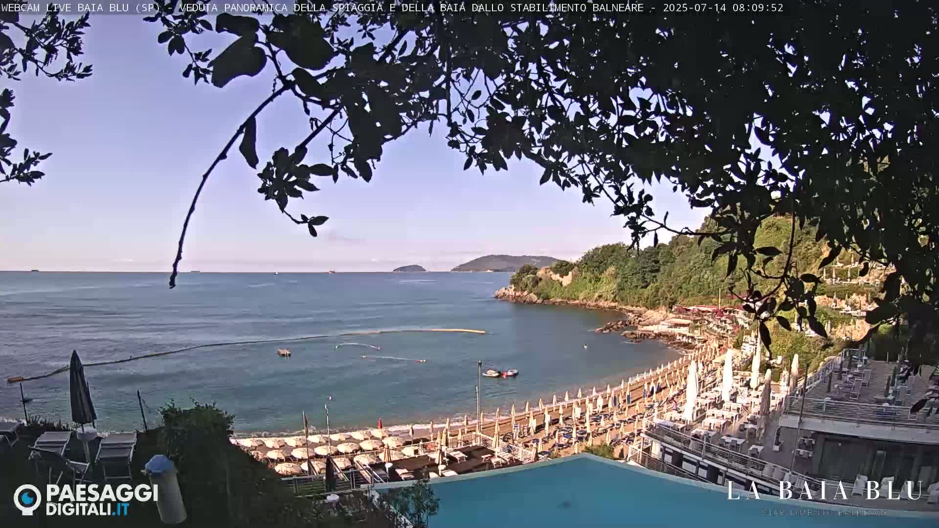 Baia Blu Beach live Cam - La Spezia, Liguria, Italy
