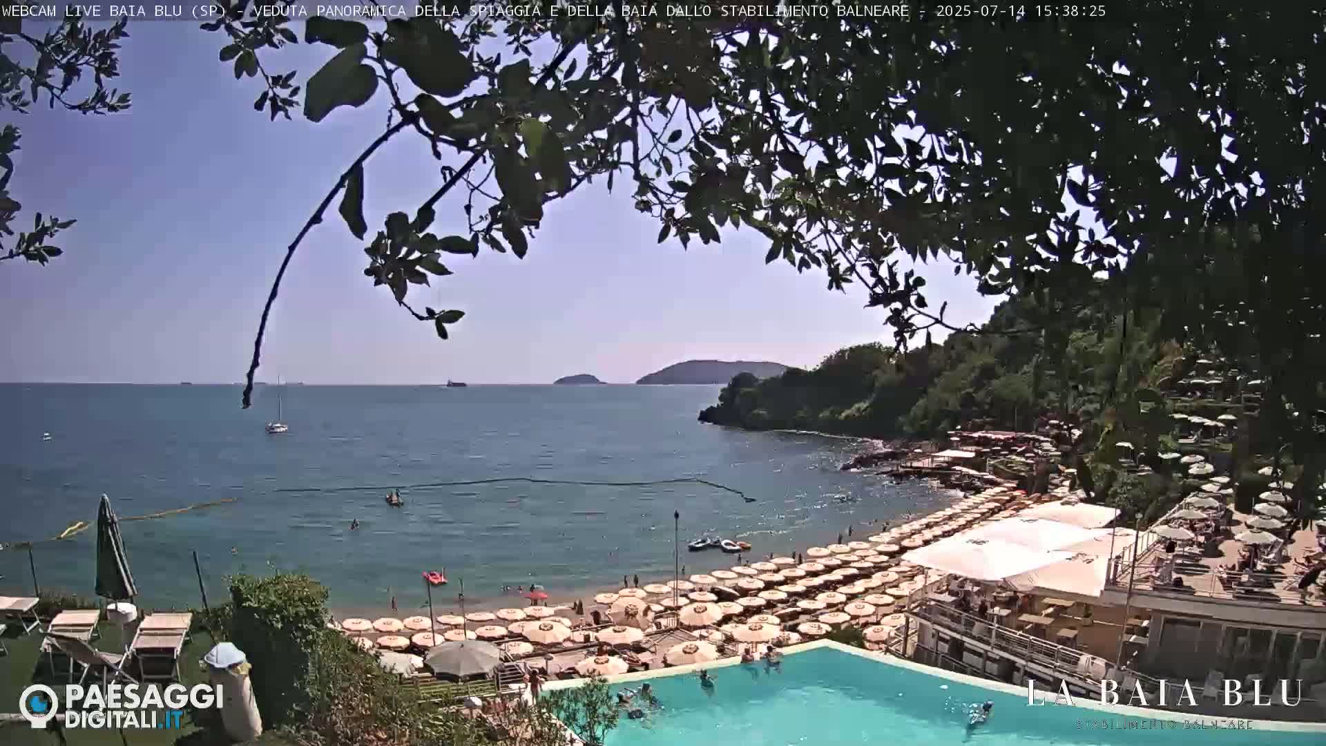 Baia Blu Beach live Cam - La Spezia, Liguria, Italy
