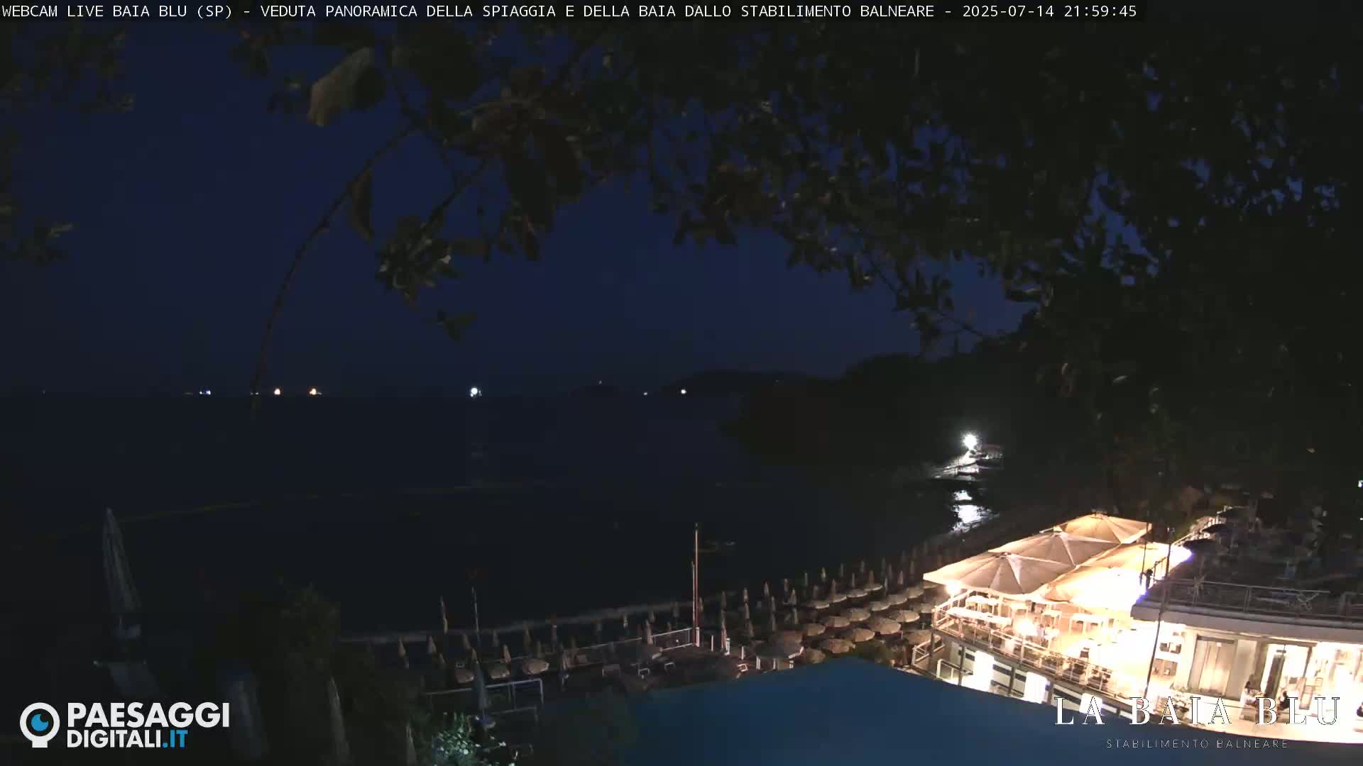 Baia Blu Beach live Cam - La Spezia, Liguria, Italy