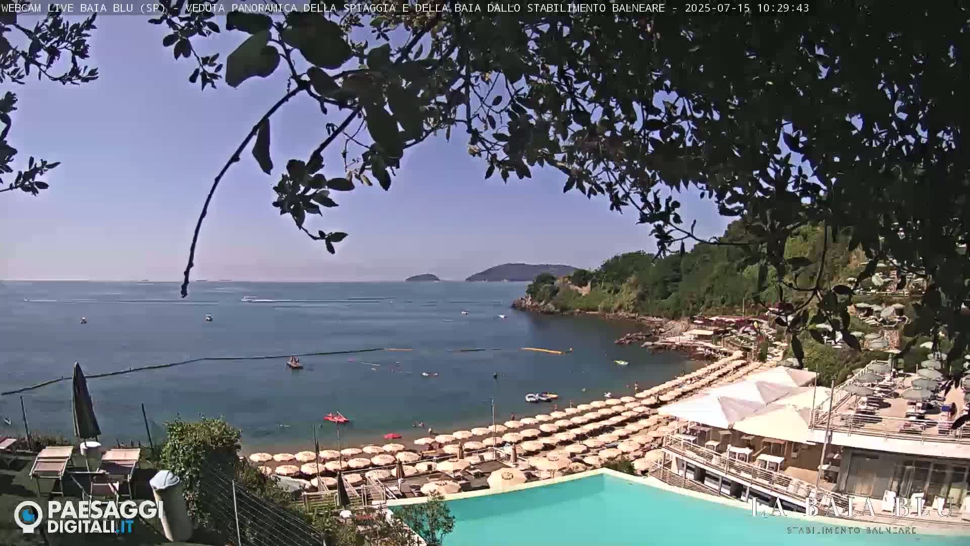 Baia Blu Beach live Cam - La Spezia, Liguria, Italy