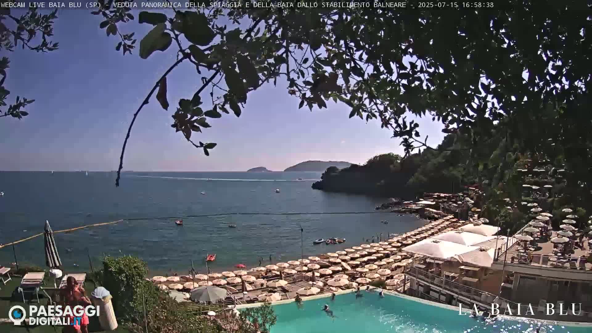 Baia Blu Beach live Cam - La Spezia, Liguria, Italy