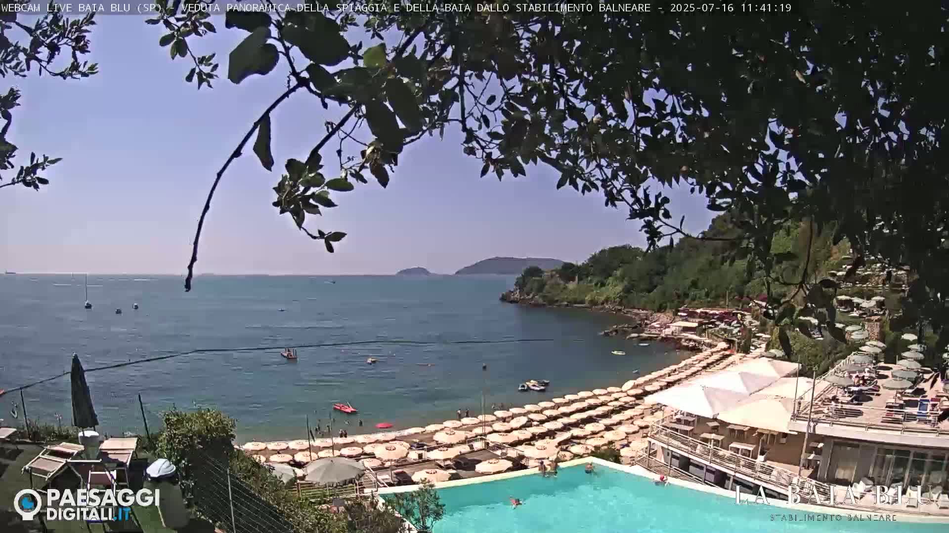 Baia Blu Beach live Cam - La Spezia, Liguria, Italy
