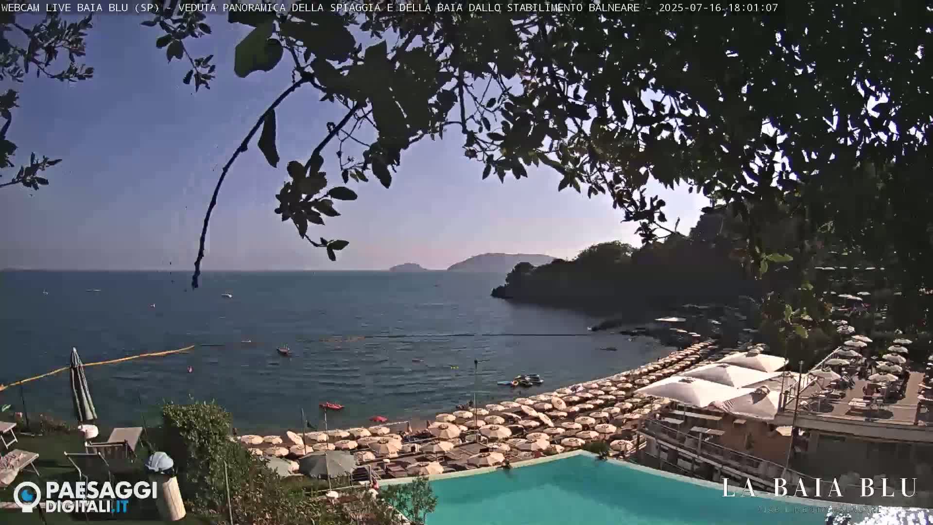 Baia Blu Beach live Cam - La Spezia, Liguria, Italy