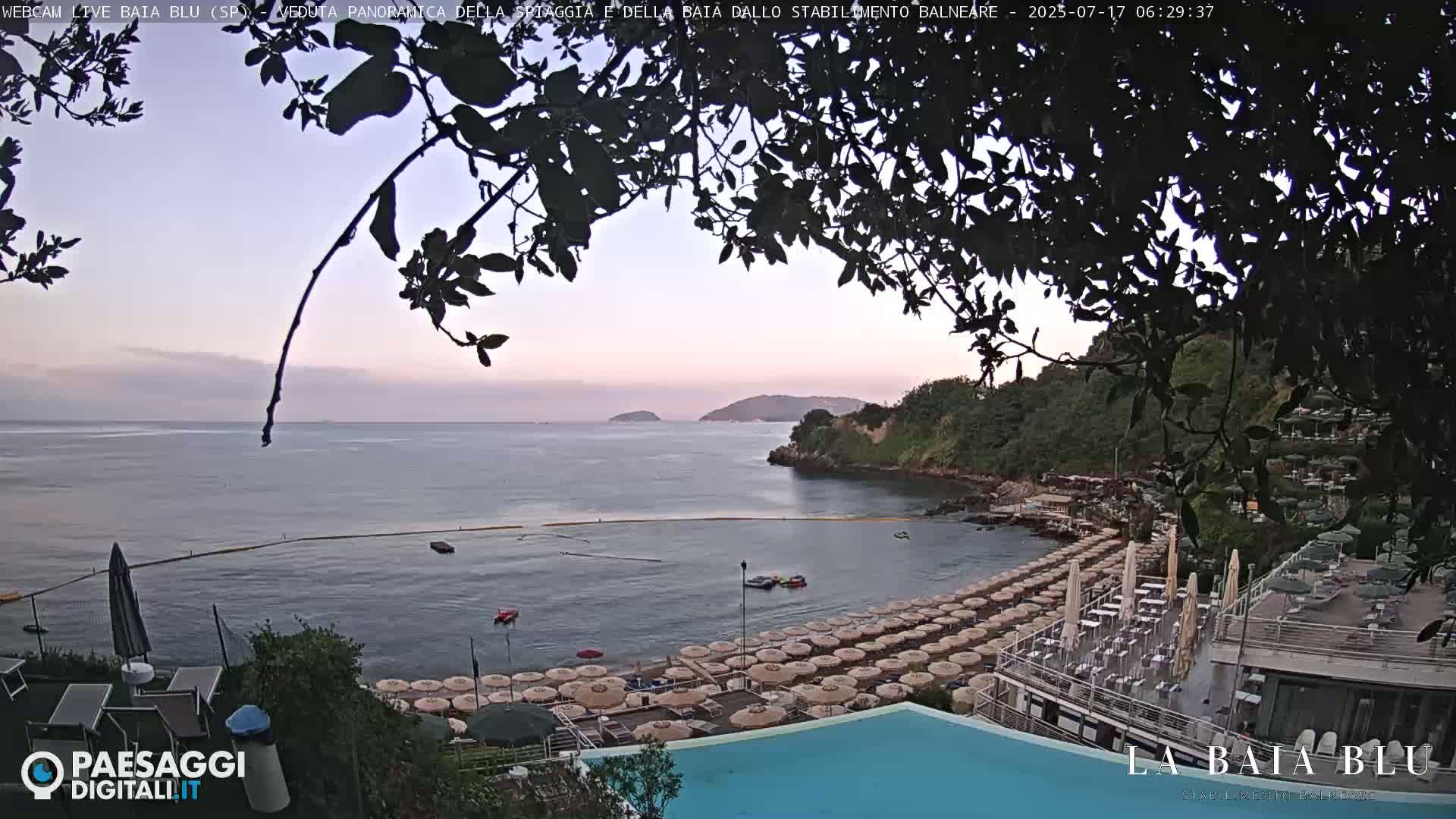 Baia Blu Beach live Cam - La Spezia, Liguria, Italy