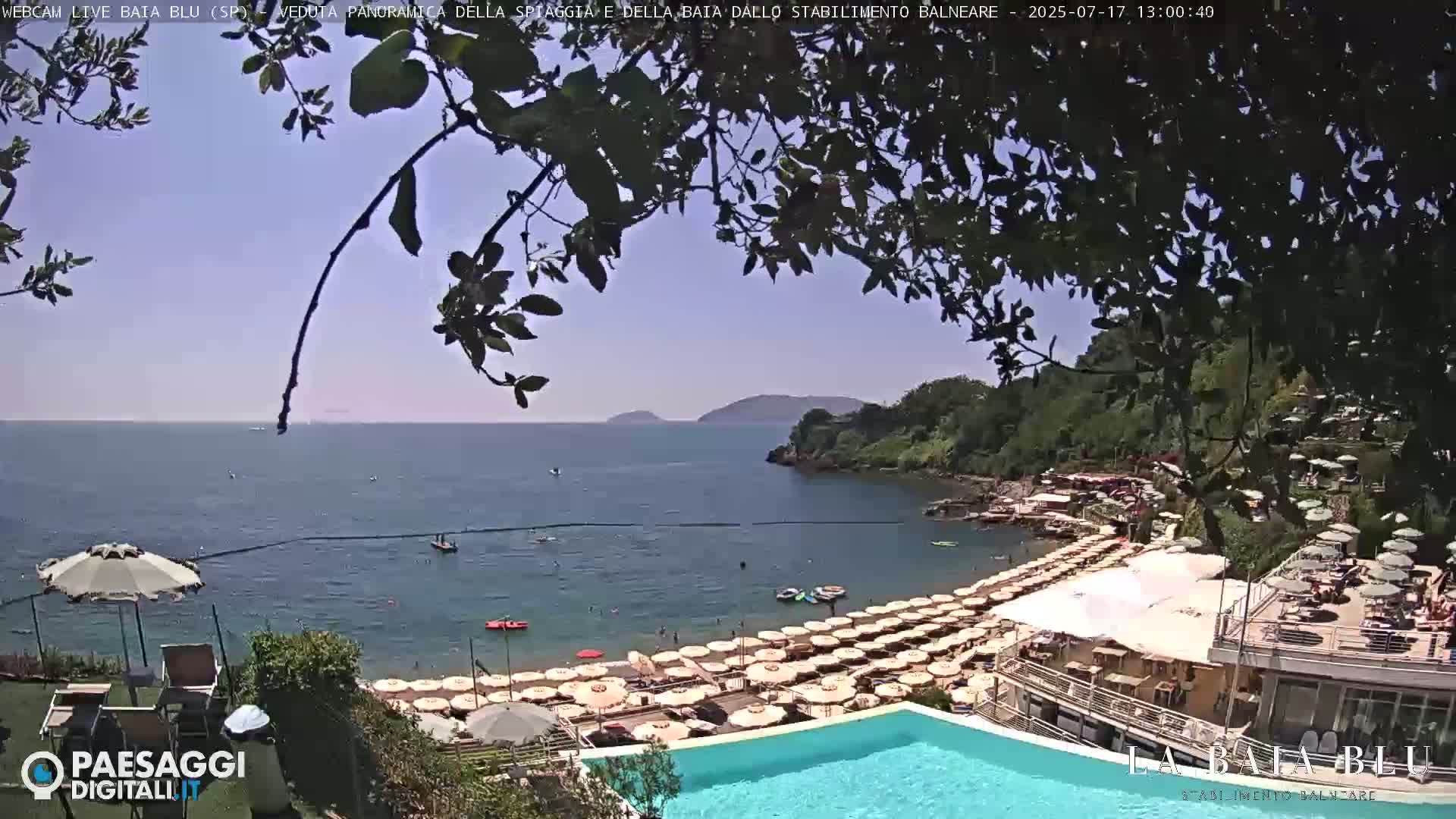 Baia Blu Beach live Cam - La Spezia, Liguria, Italy