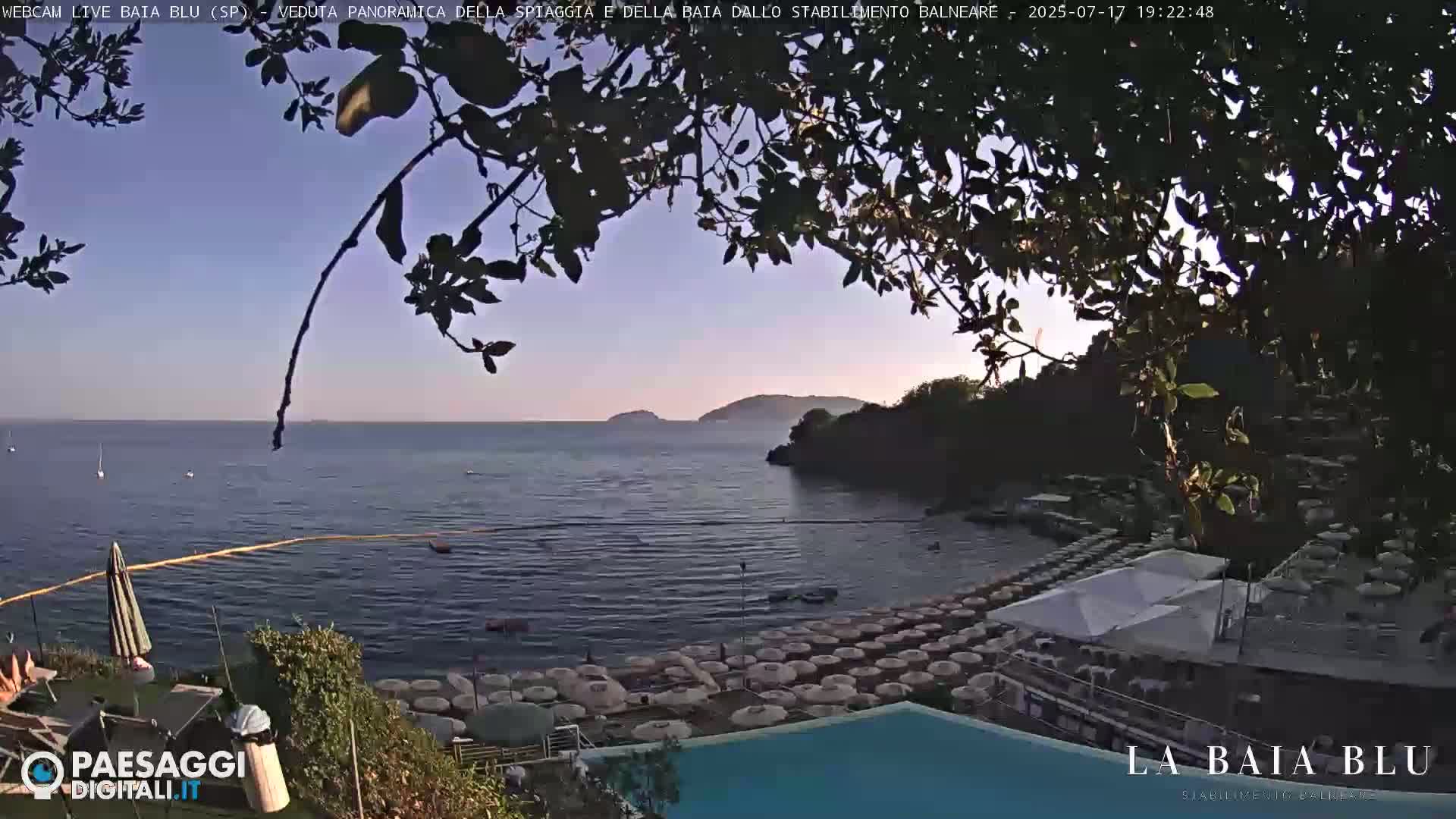Baia Blu Beach live Cam - La Spezia, Liguria, Italy