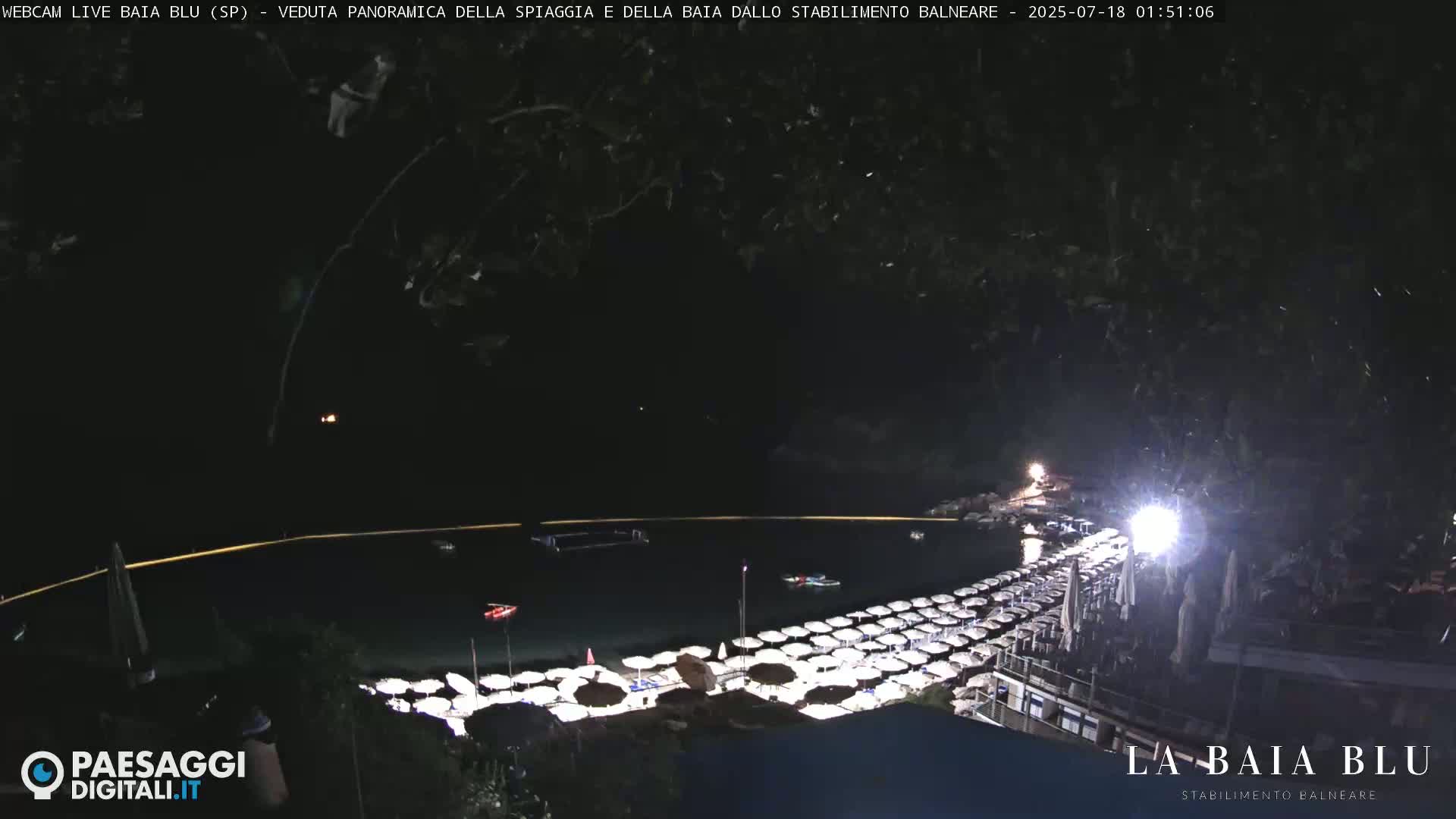 Baia Blu Beach live Cam - La Spezia, Liguria, Italy