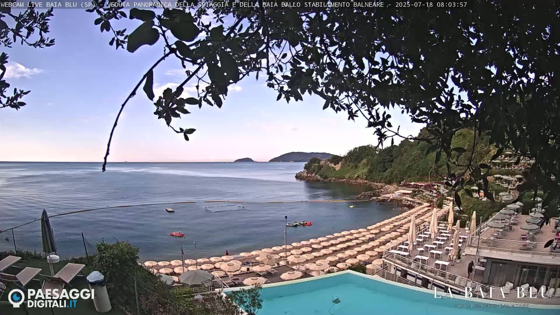 Baia Blu Beach live Cam - La Spezia, Liguria, Italy