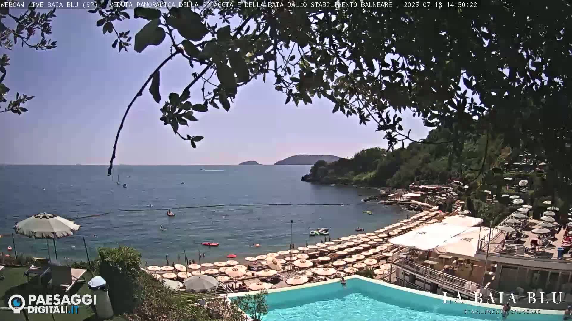 Baia Blu Beach live Cam - La Spezia, Liguria, Italy
